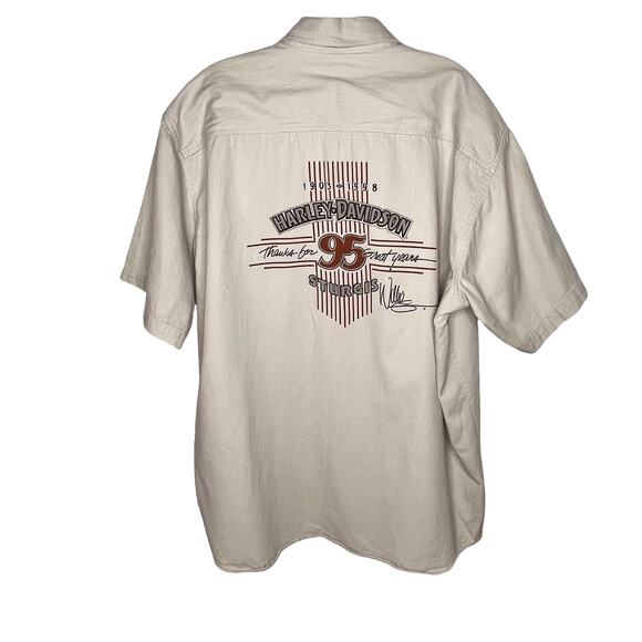 Harley Davidson 95 Years Sturgis Button Up Short Sleeve Motorcycle Shirt XL - Picture 2 of 7